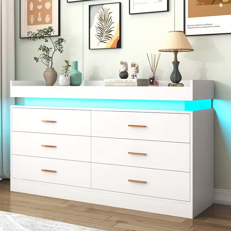 LED 6 Drawer Dresser