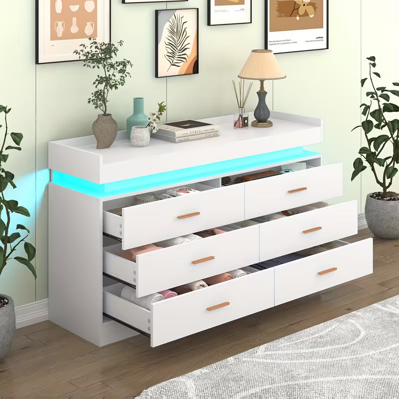 LED 6 Drawer Dresser