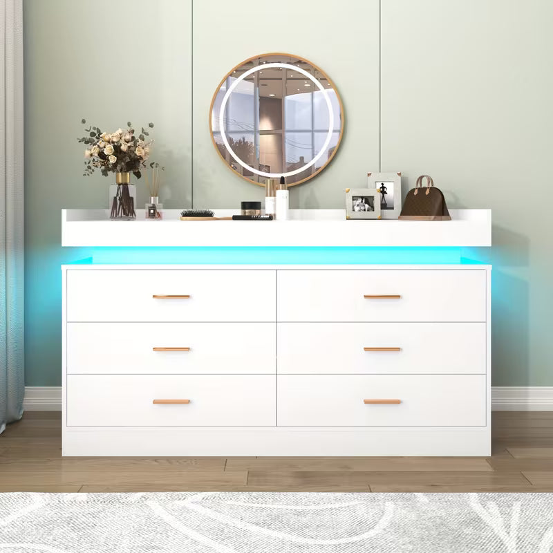 LED 6 Drawer Dresser